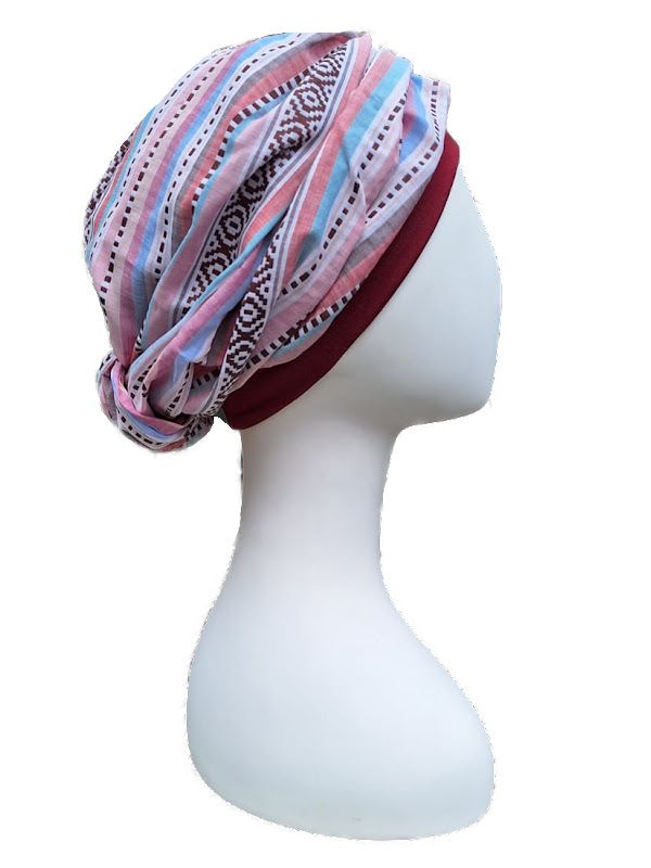 Chemo muts Mano Fantaisie - MF1691 Ikat Pinks Chemo mutsjes Mano Fantaisie - MF1691 Ikat Pinks