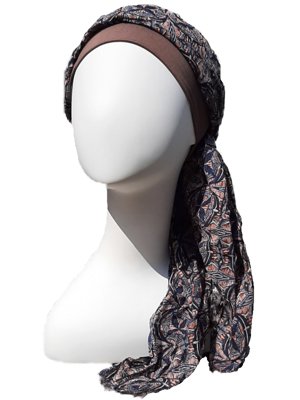New Delhi Fantaisie Shiny Brown - chemo hoofddoek Chemo mutsjes chemo hoofddoekjes